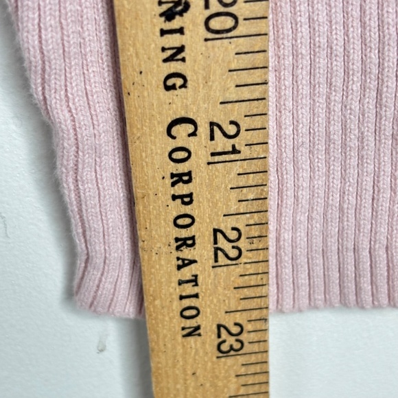 Vintage Gap Sweater L Ribbed V Neck Pink Long Sleeve 90s Y2K Preppy Minimalist - Picture 7 of 8